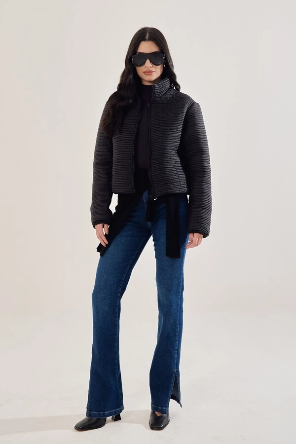 Jaqueta Puffer Canelada Bubble