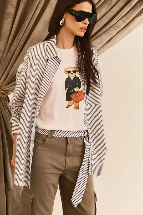 T-shirt Urso Estampada PRÉ-VENDA