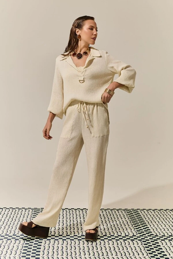 Camisa Over Linho Canele