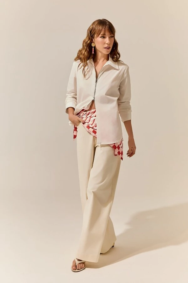 Calça Pantalona Sarja