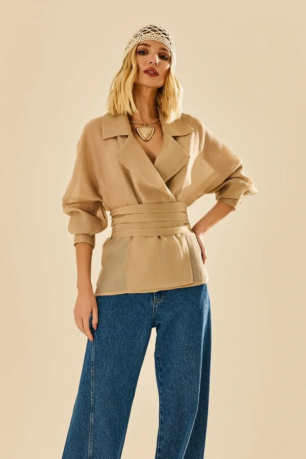 Camisa Organza Transpassada
