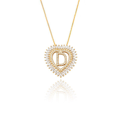 Foto Colar Letra Inicial Coração Radiante