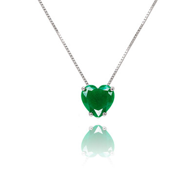 Foto Colar Crystal Cor Esmeralda Ouro Branco