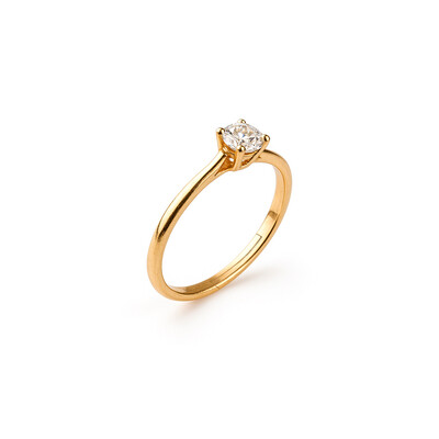 Foto Anel Solitário Mozart Cristal Ouro Amarelo 18K