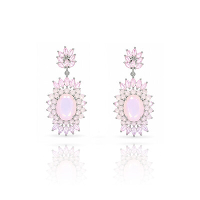 Foto Brinco Sun com Cristais Rose Ouro Branco