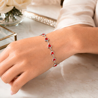 Foto Pulseira Mosaico Passione Vermelha em Aço Inox