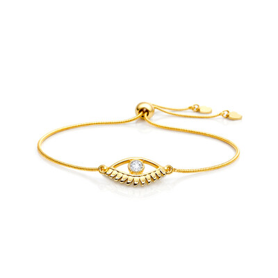 Foto Pulseira Mística com Olho Grego em Cristal Ouro Amarelo 18K
