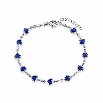 Foto Pulseira Mosaico Eterno Azul Marinho em Aço Inox