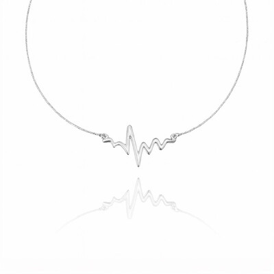 Foto Colar Batimento do Amor Ouro Branco