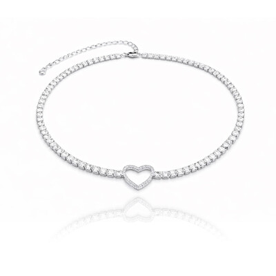 Foto Colar Choker Heart Ouro Branco
