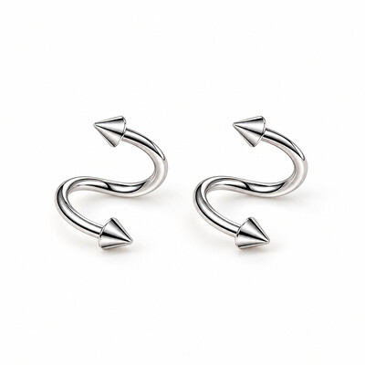 Foto Piercing Espiral Twister Flecha Aço Inox Cirurgico