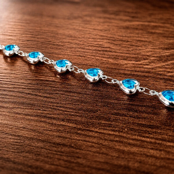 Pulseira Mosaico Serenità Azul em Aço Inox