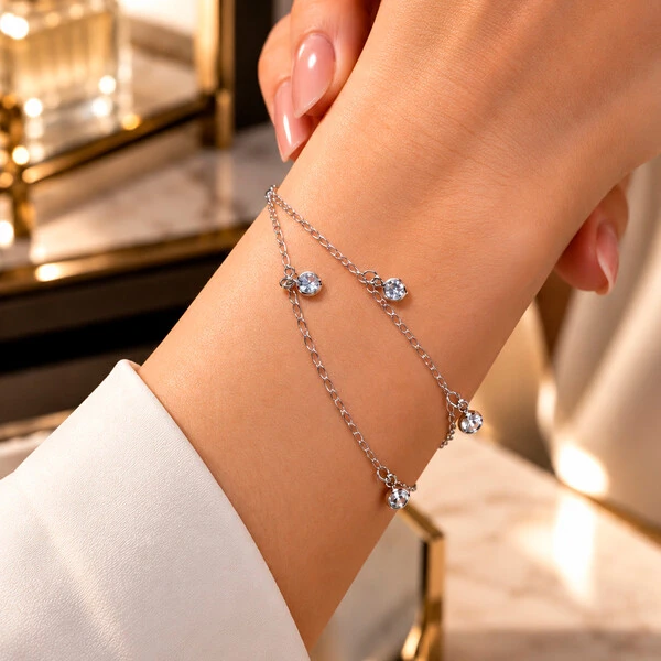 Pulseira Dupla Tifany com Zircônias