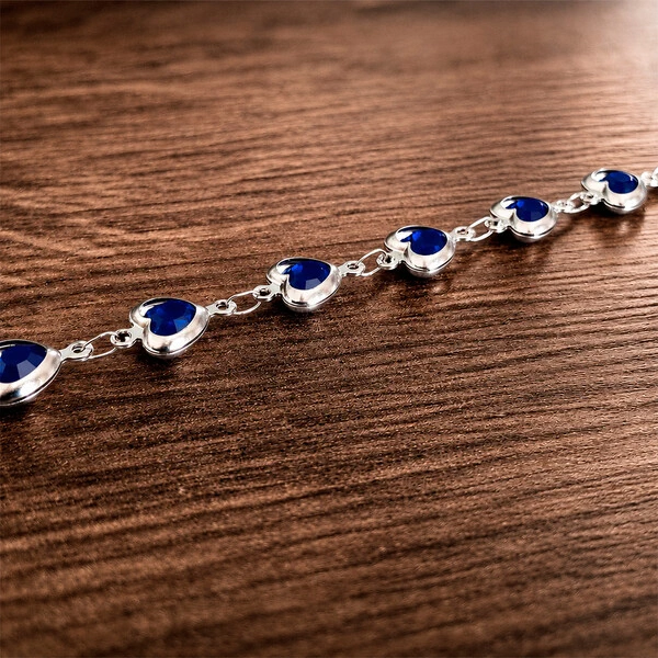Pulseira Mosaico Eterno Azul Marinho em Aço Inox