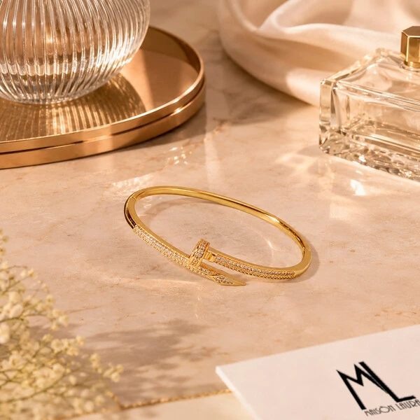 Bracelete Prego Majesté Cravejado Ouro Amarelo 18K