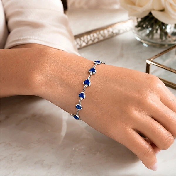 Pulseira Mosaico Eterno Azul Marinho em Aço Inox