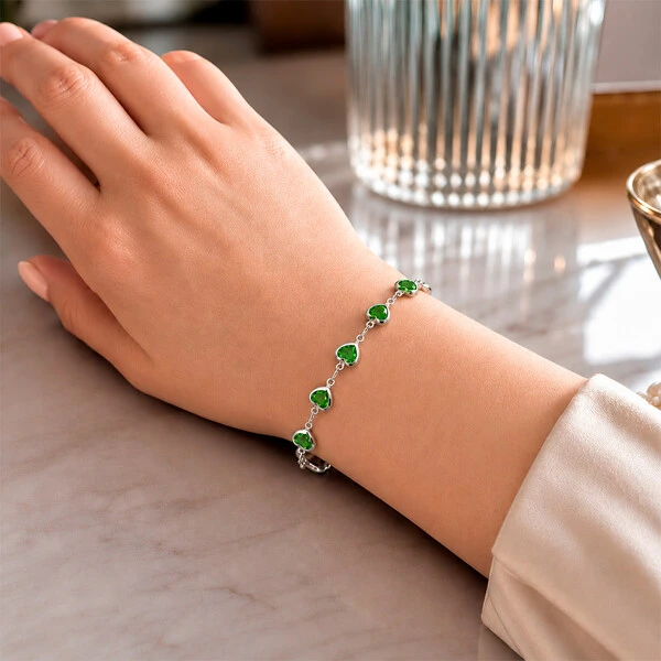 Pulseira Mosaico Rinascita Verde em Aço Inox