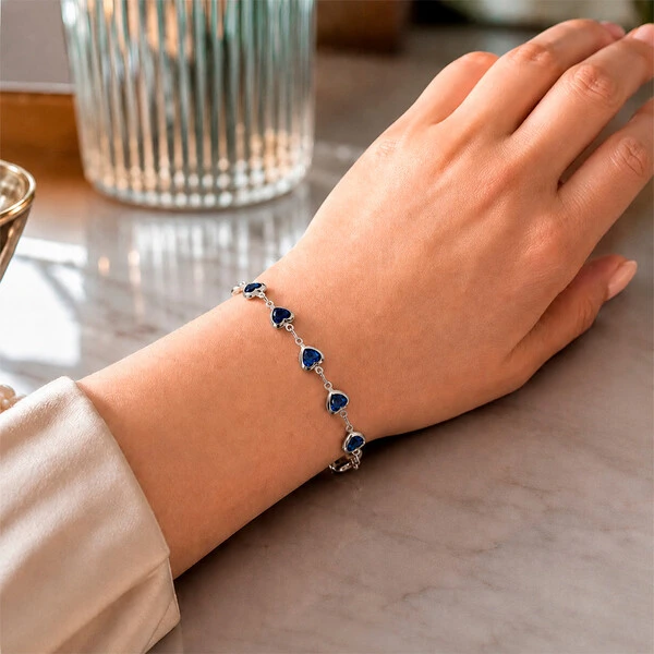 Pulseira Mosaico Eterno Azul Marinho em Aço Inox