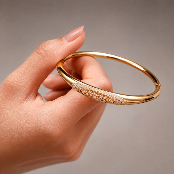 Bracelete Lumière Cravejado Ouro Amarelo 18K