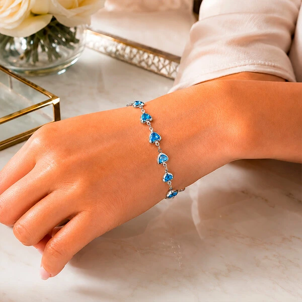Pulseira Mosaico Serenità Azul em Aço Inox