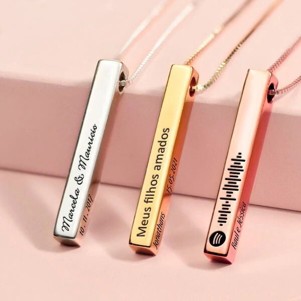 Colar Barra Nomes Personalizado