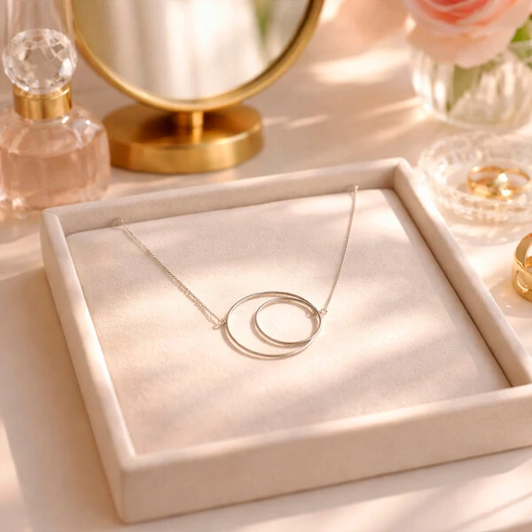 Colar Eclipse Ouro Branco