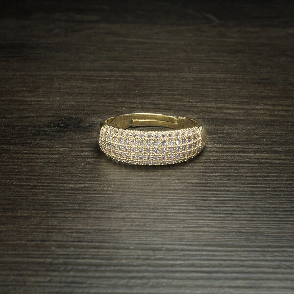 Anel Pavê Five Ouro Amarelo 18K