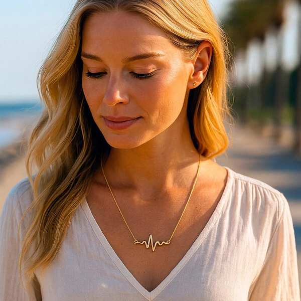 Colar Batimento do Amor Ouro Amarelo 18K