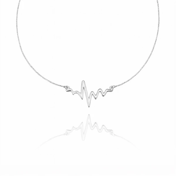 Colar Batimento do Amor Ouro Branco