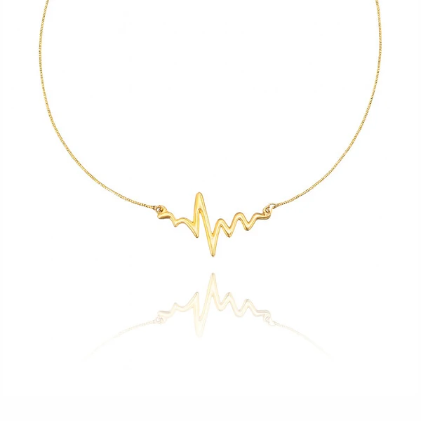 Colar Batimento do Amor Ouro Amarelo 18K