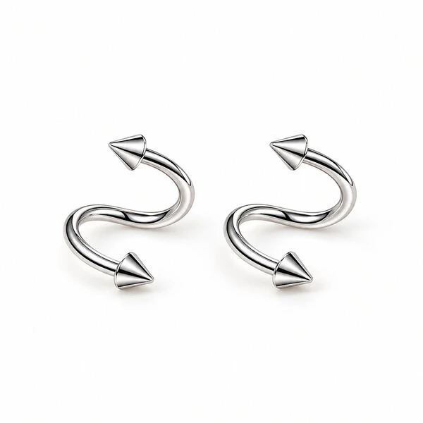 Piercing Espiral Twister Flecha Aço Inox Cirurgico