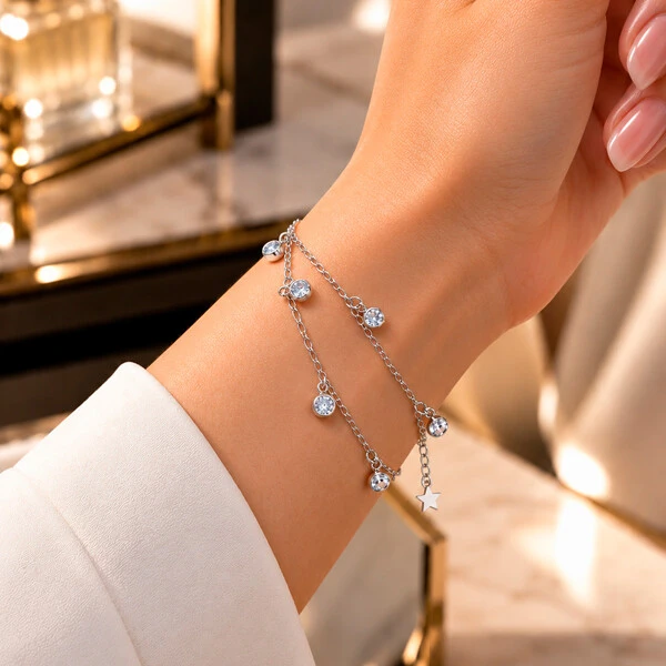 Pulseira Dupla Tifany com Zircônias