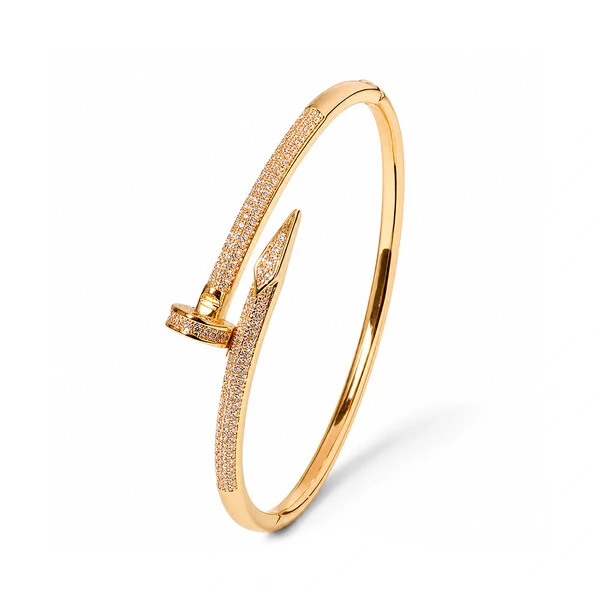 Bracelete Prego Majesté Cravejado Ouro Amarelo 18K