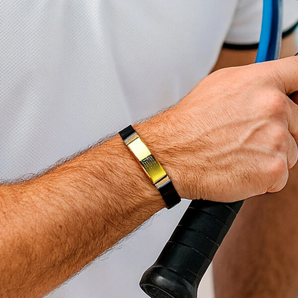 Pulseira Safra Gold Oração Pai Nosso em Aço