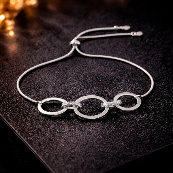 Pulseira Elos do Destino Ajustável Ouro Branco