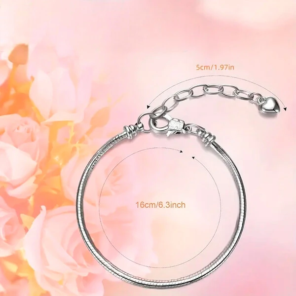 Pulseira Corrente para Berloques Ajustável em Aço Inox Premium