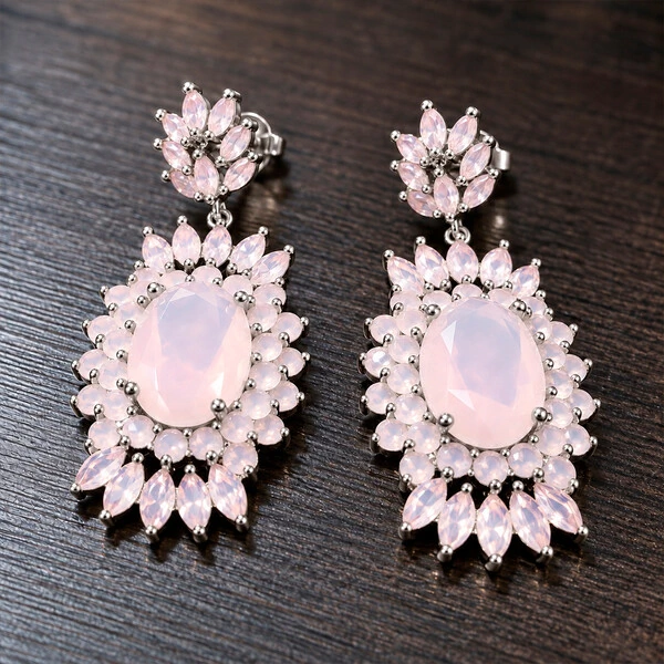 Brinco Sun com Cristais Rose Ouro Branco