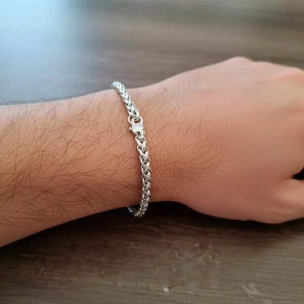 Pulseira John Trançada em Aço Inox