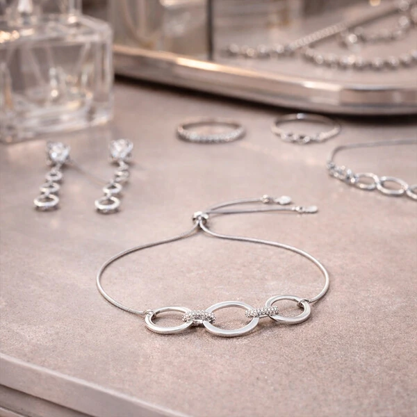 Pulseira Elos do Destino Ajustável Ouro Branco