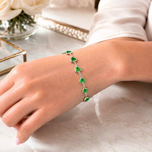Pulseira Mosaico Rinascita Verde em Aço Inox