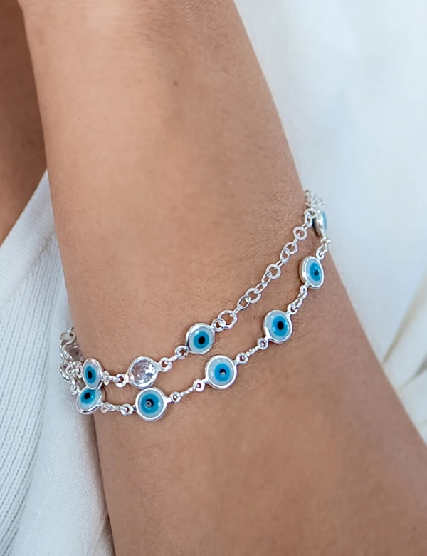 Pulseira Melinda Olho Grego Zircônia Prata 925