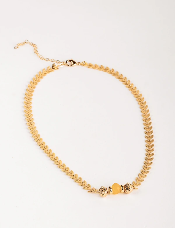 Colar Melinda Choker Escama Cristal Dourado