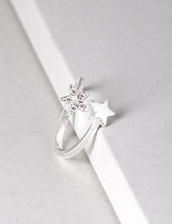 Anel Melinda Falange Estrelinhas Prata 925