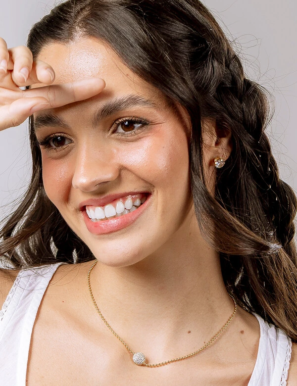 Colar Choker Pingente Pavê Zircônia