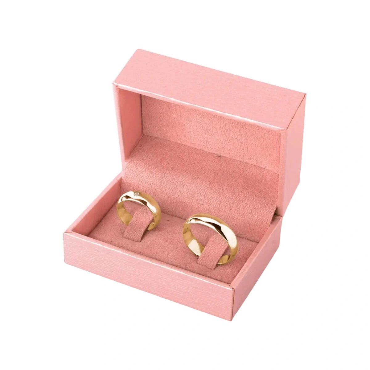 FotoCaixinha para aliança em courino e veludo rosa
