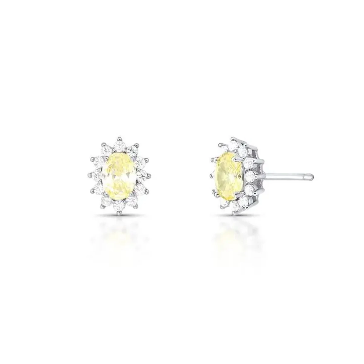 FotoBrinco Winnie oval zircônia fancy yellow ródio branco