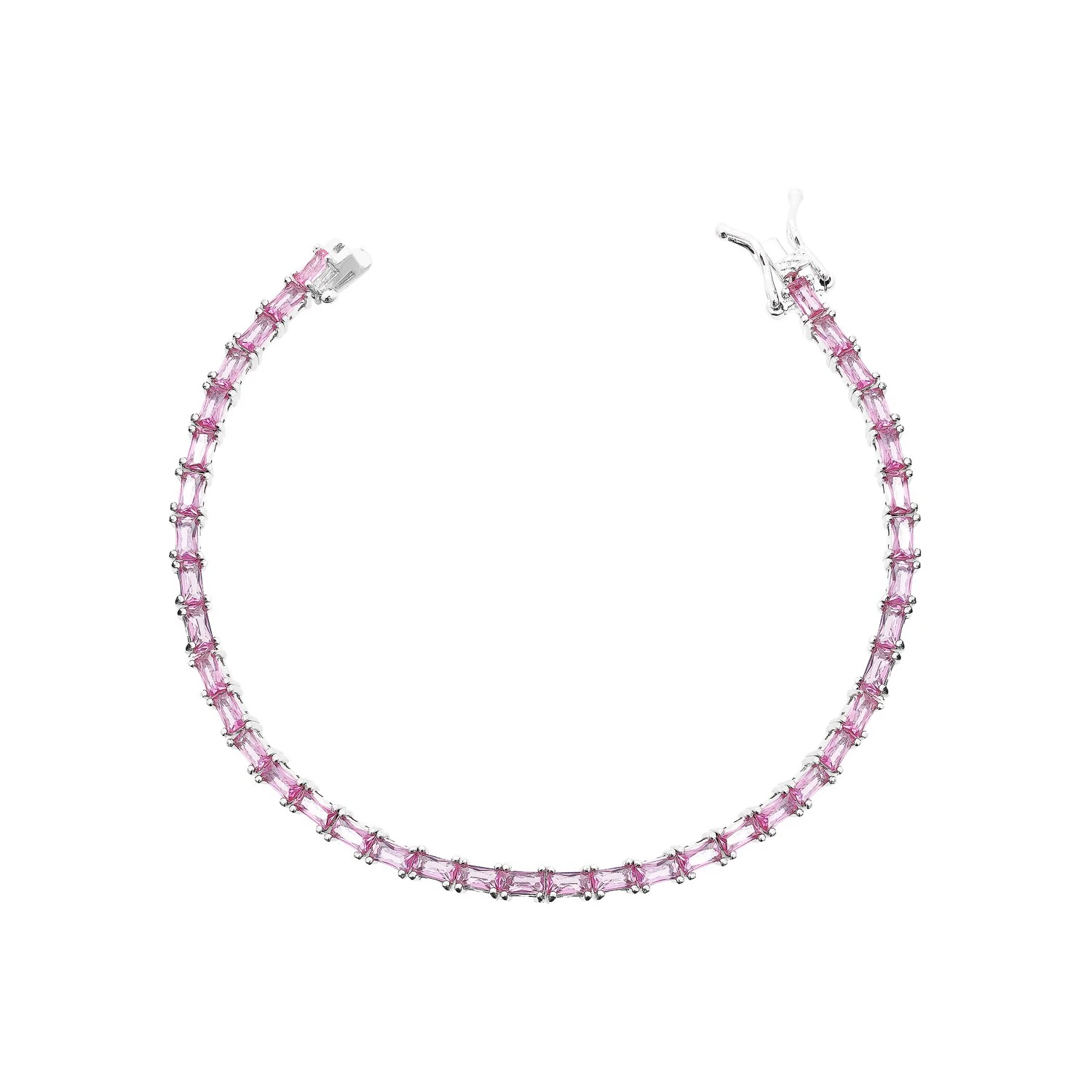 FotoPulseira riviera Bonnie zircônias turmalina pink ródio branco