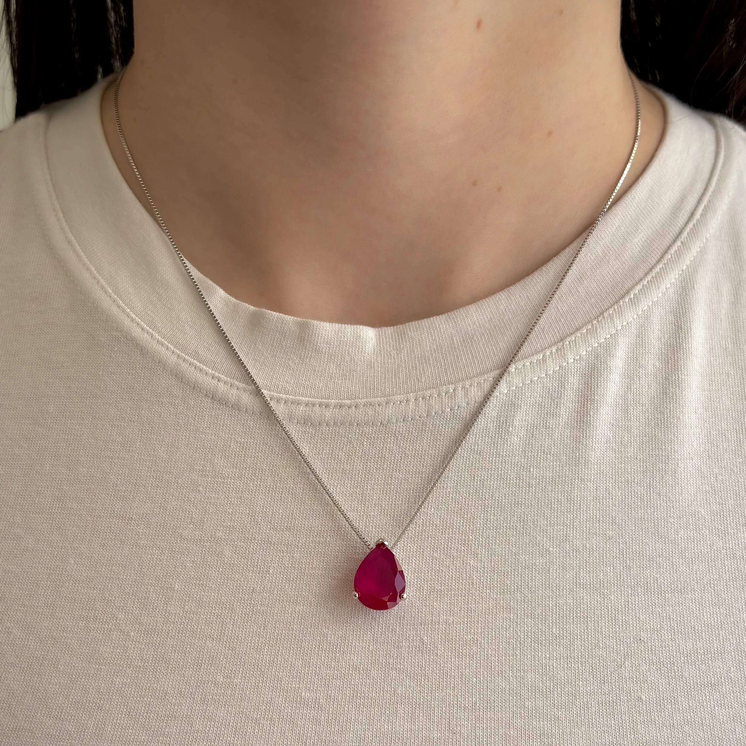 FotoColar gota rubi fusion prata 925