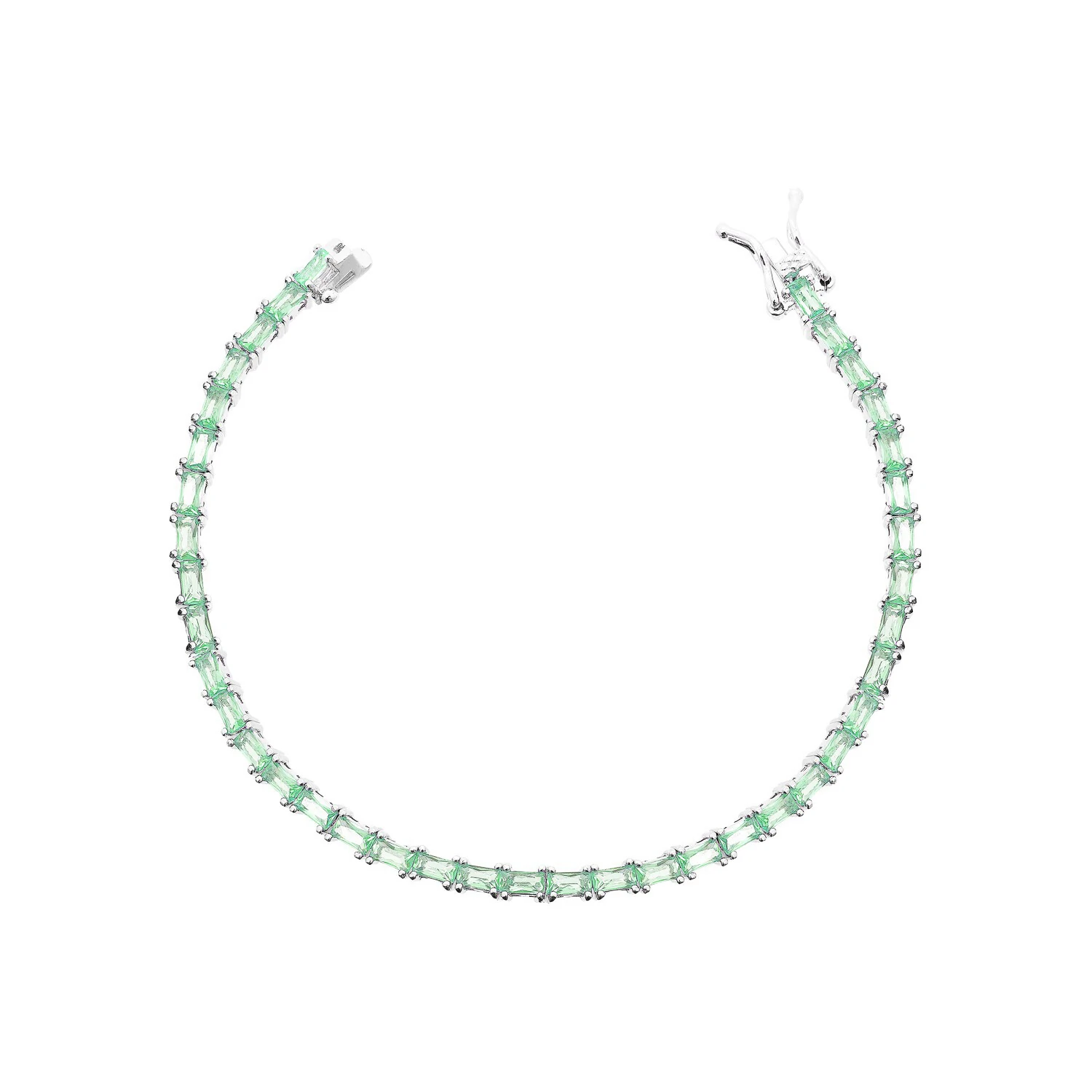 FotoPulseira riviera Bonnie zircônias esmeralda colombiana ródio branco