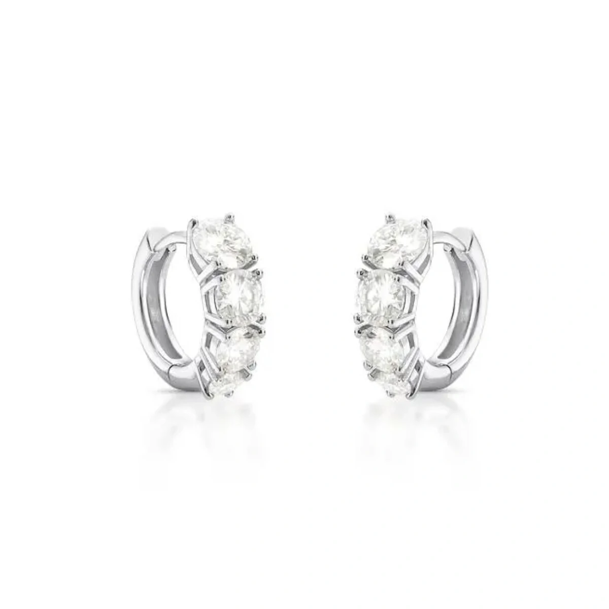 FotoBrinco argola Moissanite 0.5ct prata 925